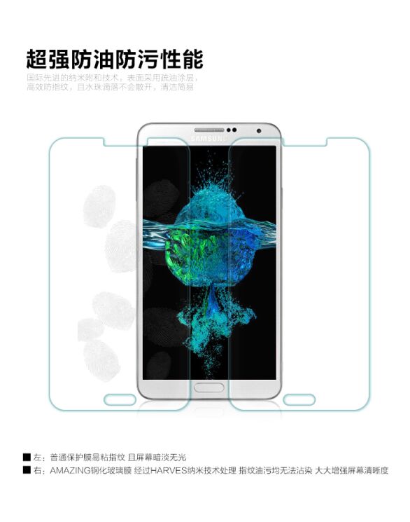 Захисне скло Nillkin Amazing H 0.3 mm для Samsung Galaxy Note 3 (N9000): фото 11 з 14
