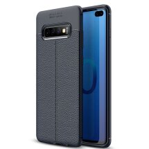 Захисний чохол Deexe Leather Cover для Samsung Galaxy S10 Plus - Dark Blue: фото 1 з 10