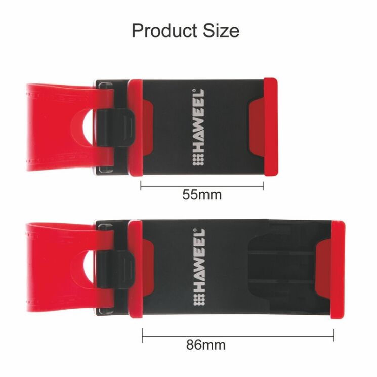 Универсальный держатель на руль для смартфонов HAWEEL Steering Holder - Black&Red: фото 7 из 11