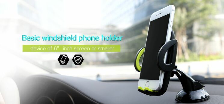 Автомобильный держатель Rock Deluxe Holder для смартфонов c диагональю экрана до 6.3 дюймов - Green: фото 4 из 9