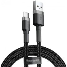 Кабель Baseus Cafule USB to Type-C (2A, 3m) CATKLF-UG1 - Black / Grey: фото 1 из 18