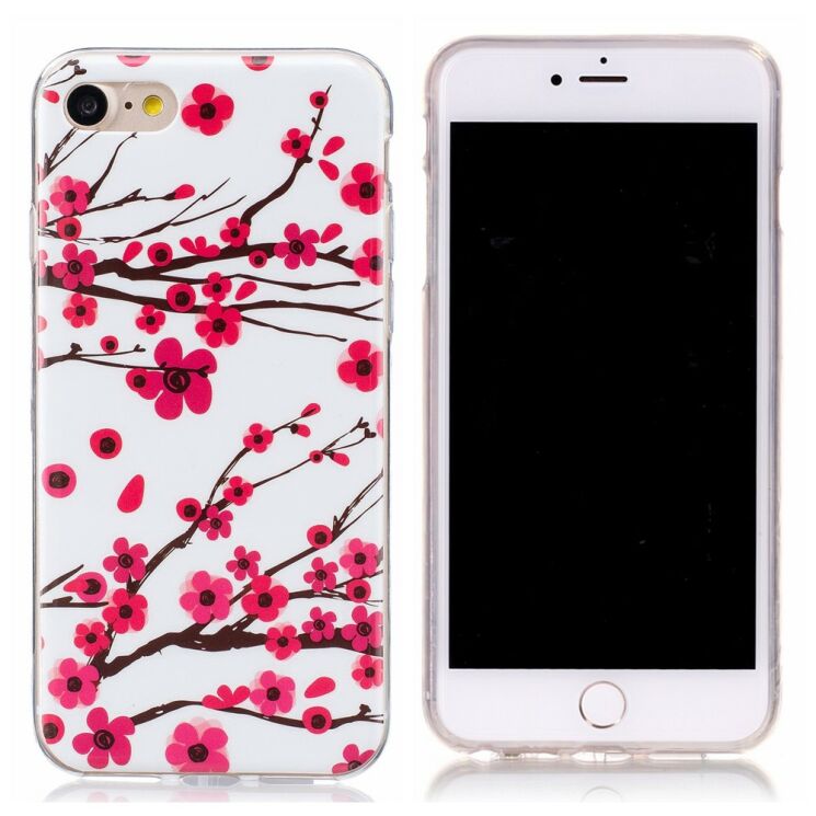 Силиконовый (TPU) чехол Deexe LumiCase для iPhone 7 / iPhone 8 - Cherry Blossom: фото 2 из 7