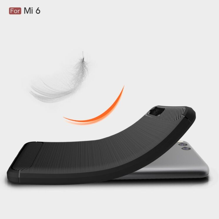 Силиконовый (TPU) чехол UniCase Carbon для Xiaomi Mi6 - Black: фото 9 из 10