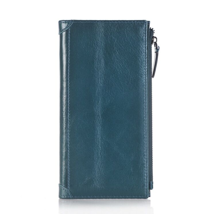 Универсальный кожаный чехол-портмоне UniCase Leather Pouch - Blue: фото 1 из 4