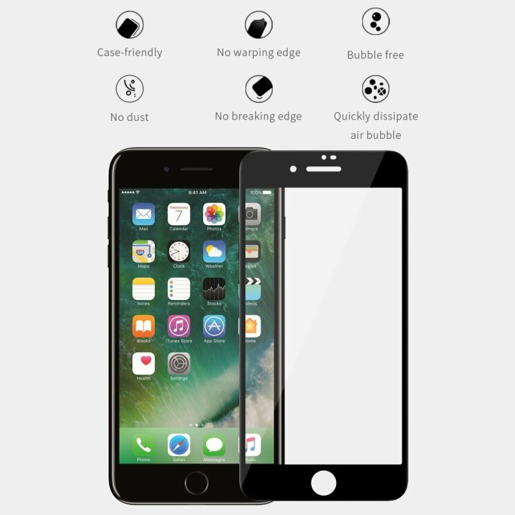 Защитное стекло NILLKIN XD CP+ MAX для iPhone 7 Plus / 8 Plus - Black: фото 6 из 14