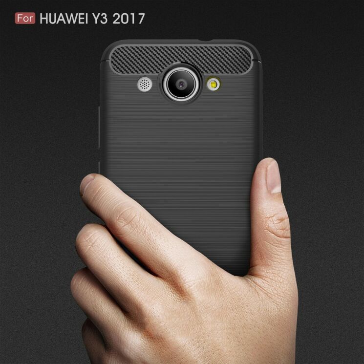 Захисний чохол UniCase Carbon для Huawei Y3 2017 - Black: фото 8 з 9