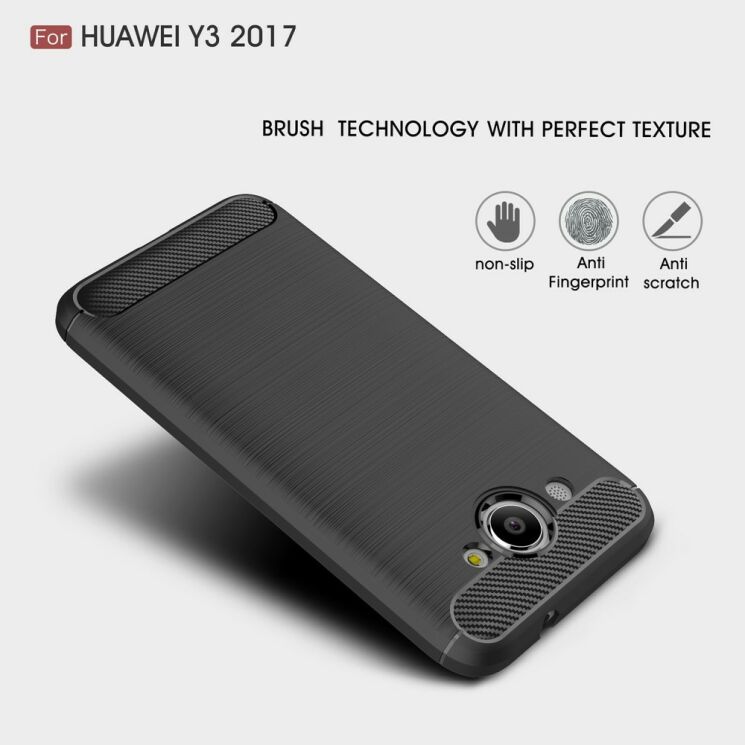 Захисний чохол UniCase Carbon для Huawei Y3 2017 - Black: фото 4 з 9