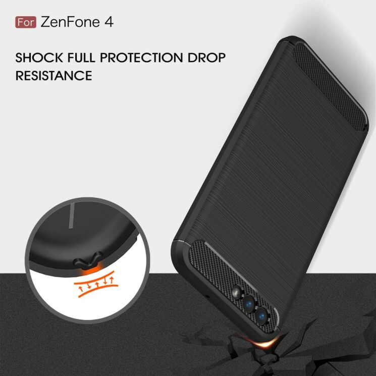 Защитный чехол UniCase Carbon для ASUS ZenFone 4 ZE554KL - Black: фото 8 из 11