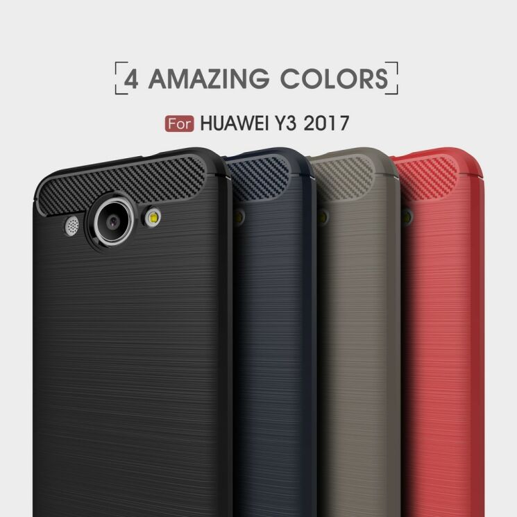 Захисний чохол UniCase Carbon для Huawei Y3 2017 - Red: фото 3 з 9