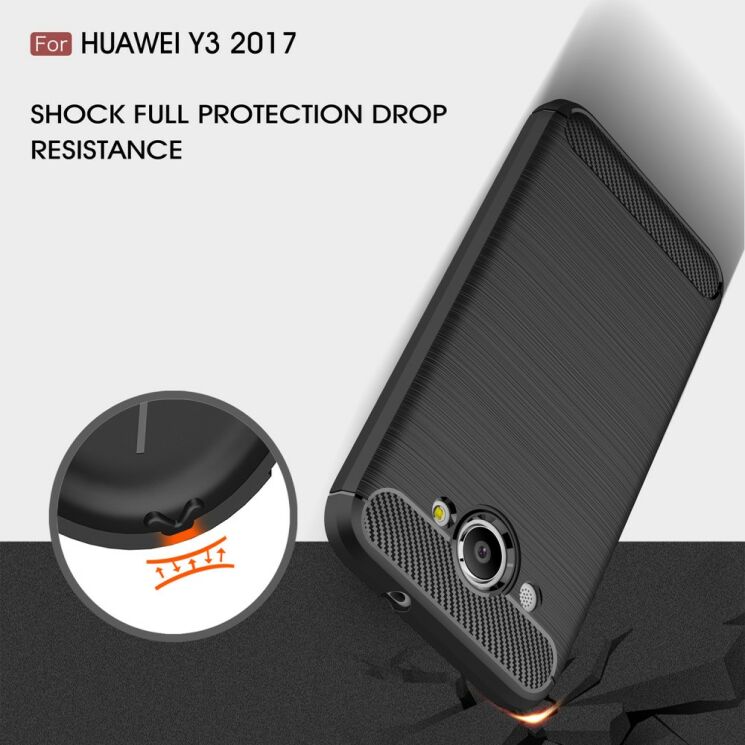 Захисний чохол UniCase Carbon для Huawei Y3 2017 - Black: фото 6 з 9