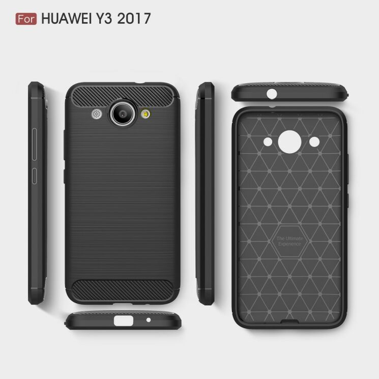 Захисний чохол UniCase Carbon для Huawei Y3 2017 - Black: фото 9 з 9
