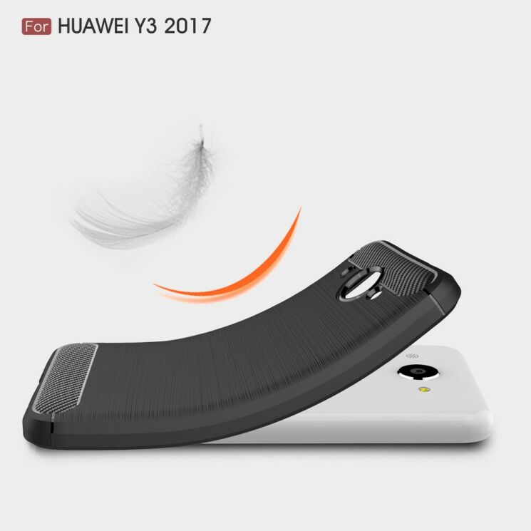 Захисний чохол UniCase Carbon для Huawei Y3 2017 - Black: фото 7 з 9