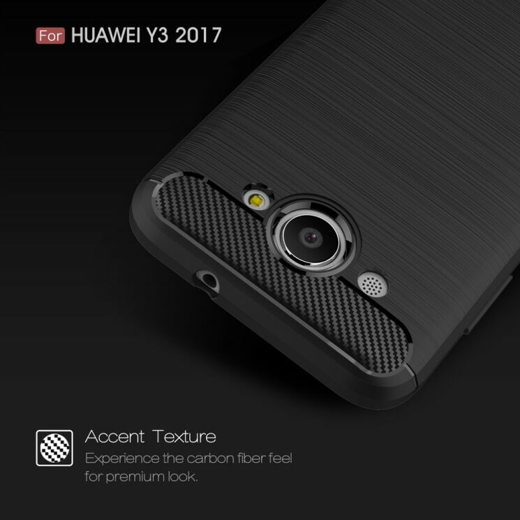 Захисний чохол UniCase Carbon для Huawei Y3 2017 - Black: фото 5 з 9