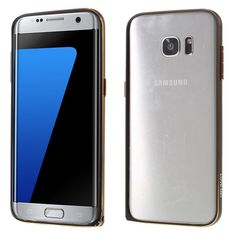 Бампер LOVE MEI Buckle Metal для Samsung Galaxy S7 edge (G935) - Black: фото 1 з 7