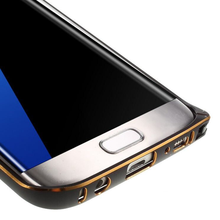 Бампер LOVE MEI Buckle Metal для Samsung Galaxy S7 edge (G935) - Black: фото 6 из 7