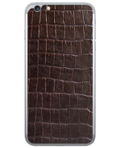 Кожаная наклейка Glueskin для iPhone 6/6s Plus - Dark Brown Croco: фото 1 из 9