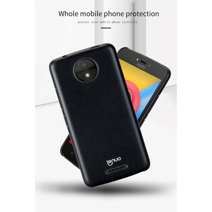 Пластиковый чехол LENUO Silky Touch для Motorola Moto C - Black: фото 7 из 10