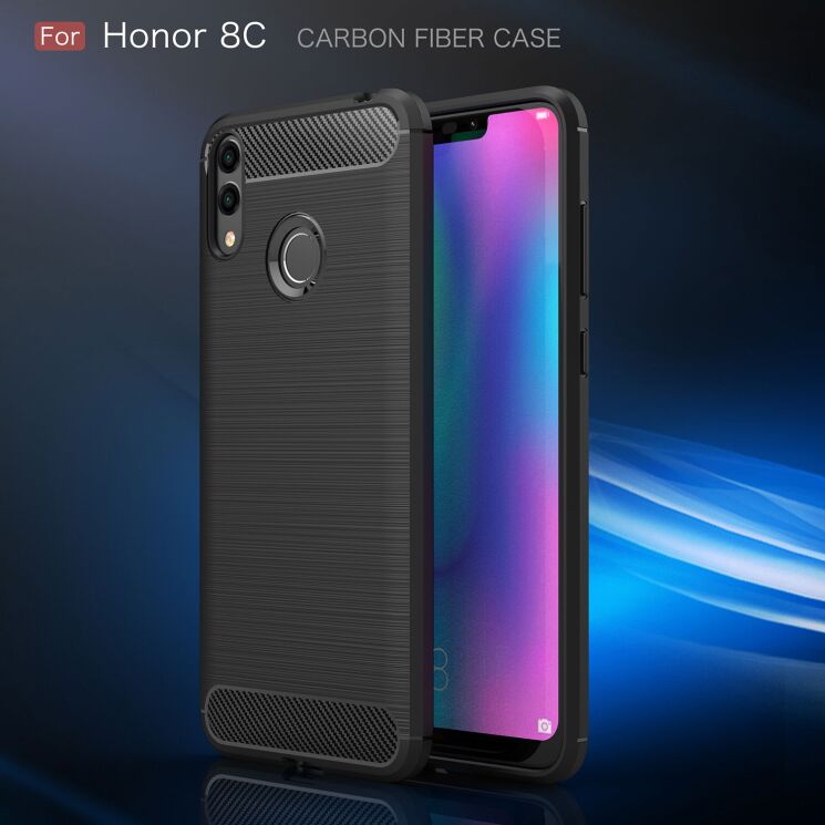Захисний чохол UniCase Carbon для Huawei Honor 8C - Dark Blue: фото 3 з 8