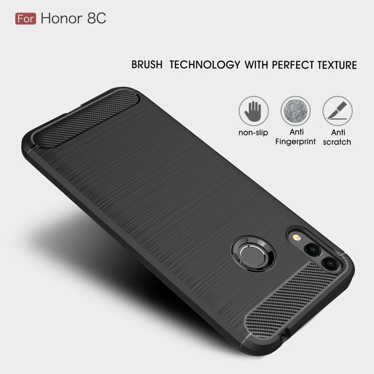 Защитный чехол UniCase Carbon для Huawei Honor 8C - Black: фото 4 из 8
