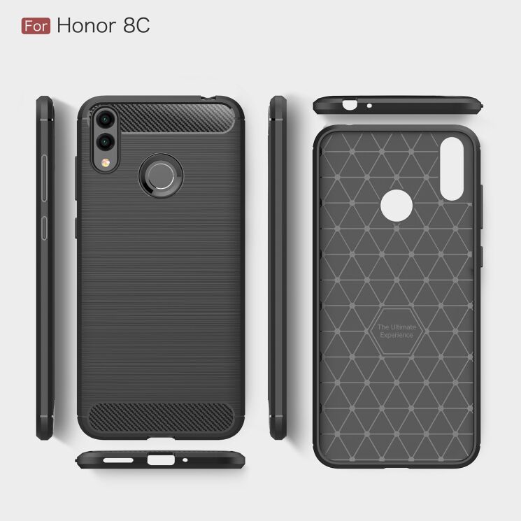 Защитный чехол UniCase Carbon для Huawei Honor 8C - Black: фото 7 из 8