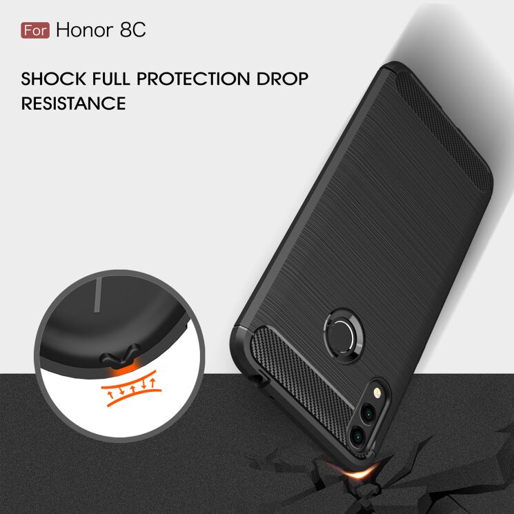 Защитный чехол UniCase Carbon для Huawei Honor 8C - Black: фото 8 из 8