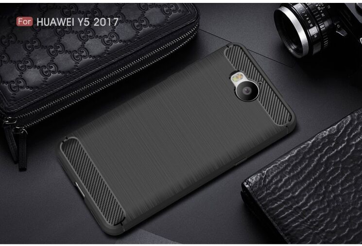 Захисний чохол UniCase Carbon для Huawei Y5 2017 - Black: фото 2 з 8