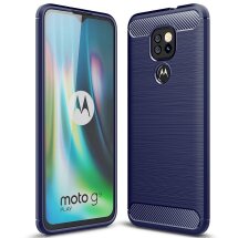 Защитный чехол UniCase Carbon для Motorola Moto G9 Play / Moto E7 Plus - Blue: фото 1 из 11