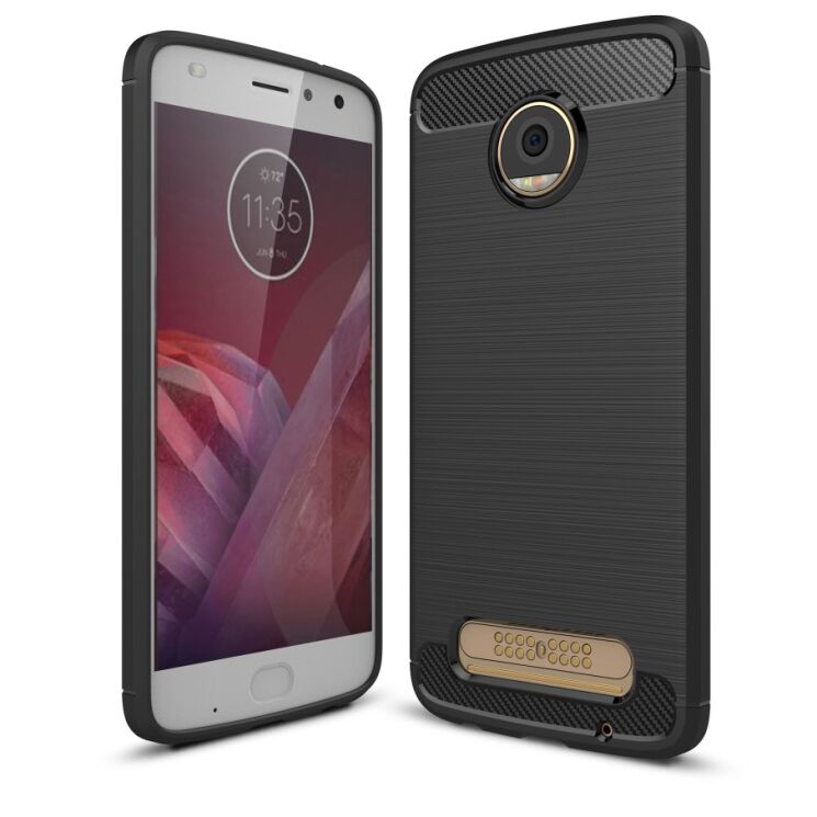 Захисний чохол UniCase Carbon для Motorola Moto Z2 Play - Black: фото 1 з 8