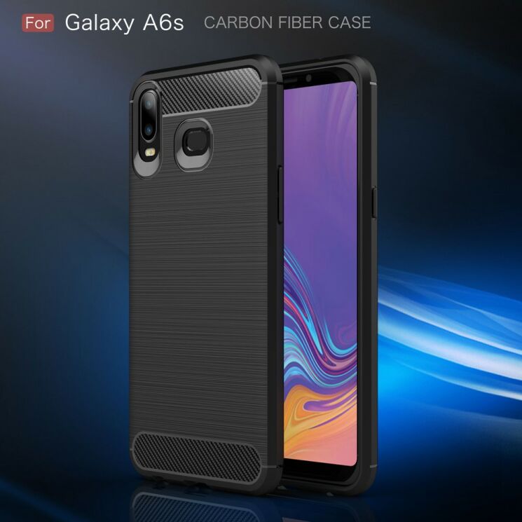 Защитный чехол UniCase Carbon для Samsung Galaxy A6s - Dark Blue: фото 2 из 10