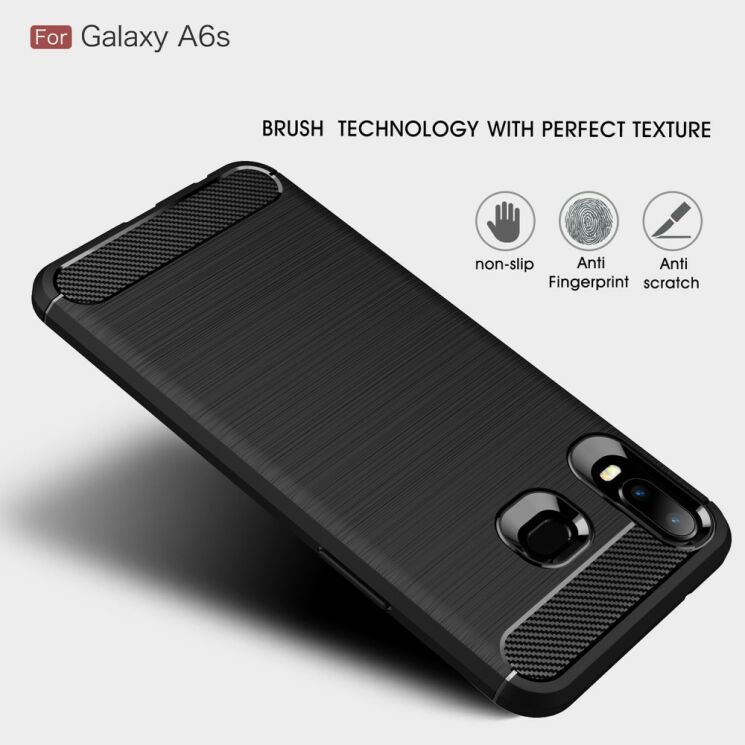 Защитный чехол UniCase Carbon для Samsung Galaxy A6s - Red: фото 3 из 10