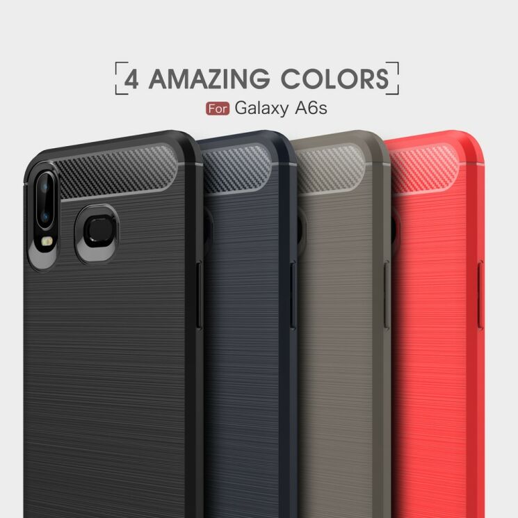 Захисний чохол UniCase Carbon для Samsung Galaxy A6s - Red: фото 9 з 10