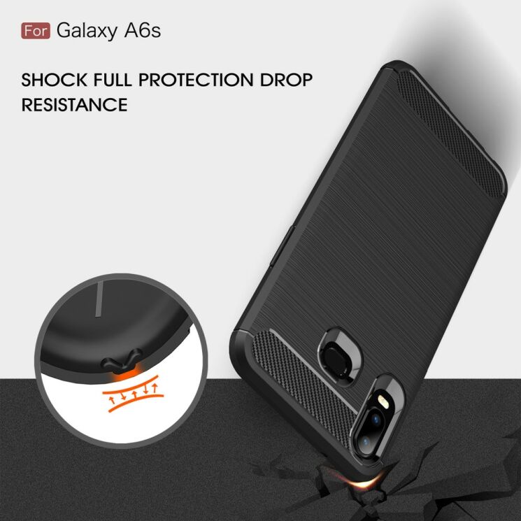 Защитный чехол UniCase Carbon для Samsung Galaxy A6s - Grey: фото 6 из 10