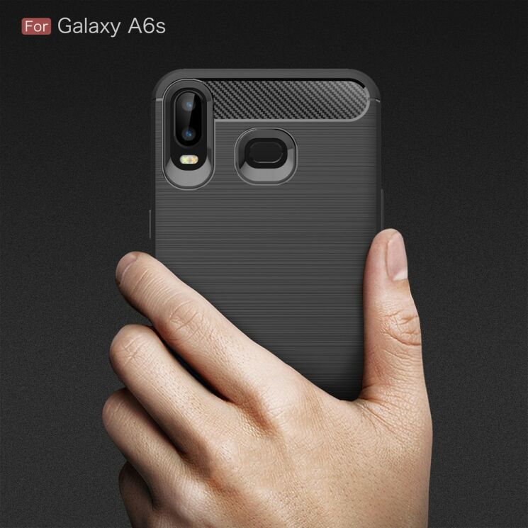 Защитный чехол UniCase Carbon для Samsung Galaxy A6s - Grey: фото 8 из 10