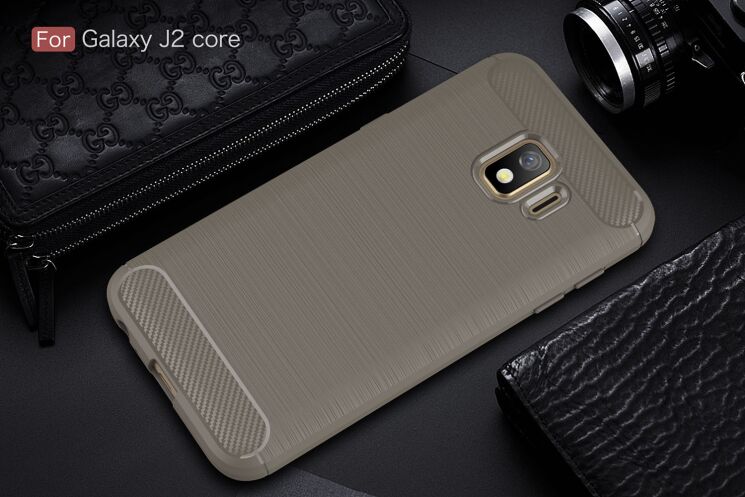 Защитный чехол UniCase Carbon для Samsung Galaxy J2 Core (J260) - Grey: фото 2 из 8