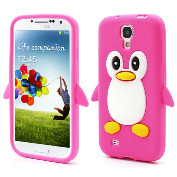 Силиконовая накладка Deexe Penguin Series для Samsung Galaxy S4 (i9500) - Pink: фото 1 из 5