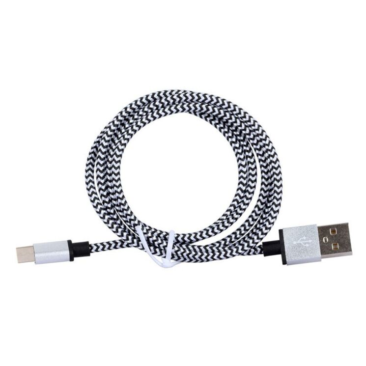 Дата-кабель UniCase Type-C Woven Style - Silver: фото 2 з 2