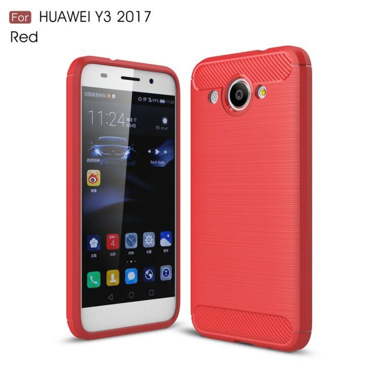 Захисний чохол UniCase Carbon для Huawei Y3 2017 - Red: фото 1 з 9