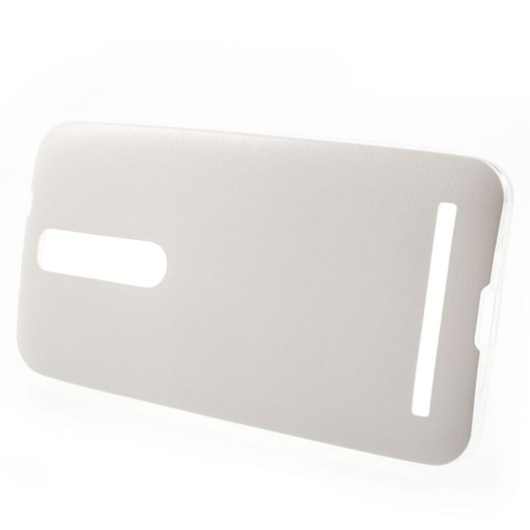Силиконовая накладка Deexe Slim Leather для Asus Zenfone 2 (ZE550ML) - White: фото 2 из 6