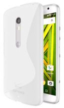 Силиконовая накладка Deexe S Line для Motorola Moto X Play - White: фото 1 из 1
