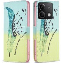 Чехол-книжка Deexe Color Wallet для Xiaomi Redmi Note 13 5G - Butterfly and Flowers: фото 1 из 7