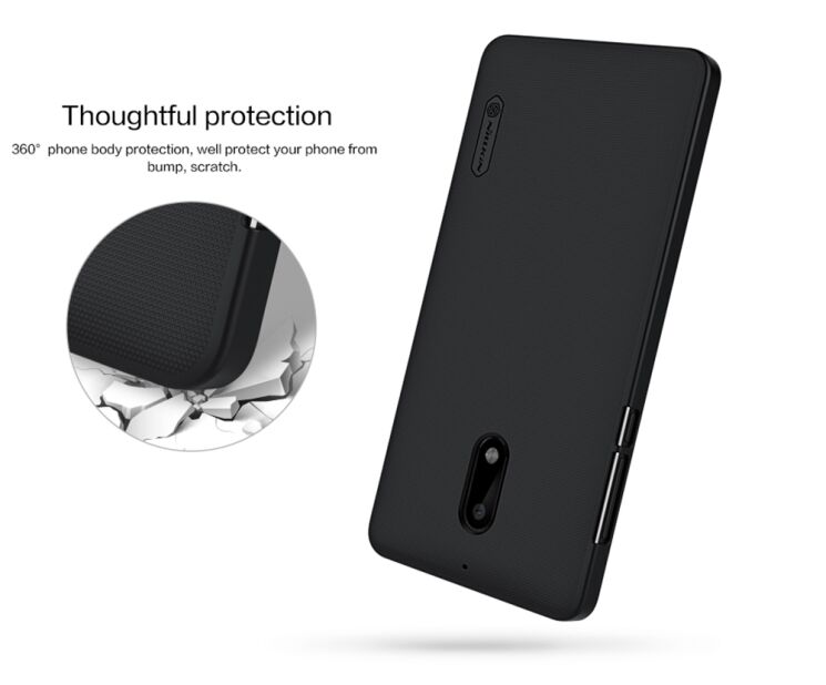 Пластиковый чехол NILLKIN Frosted Shield для Nokia 6 - Black: фото 14 из 14