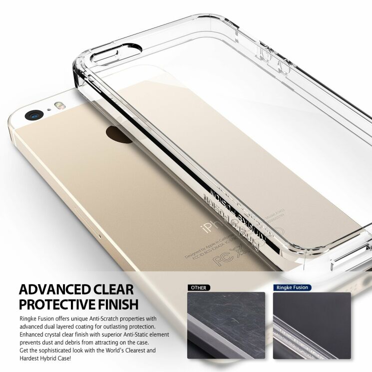 Захисний чохол RINGKE Fusion для iPhone 5/5S/SE - Transparent: фото 4 з 6