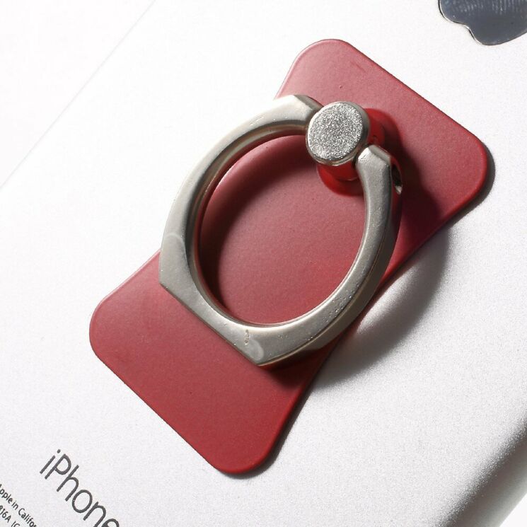 Кольцо-держатель для смартфона Deexe Metal Ring - Red: фото 5 из 7