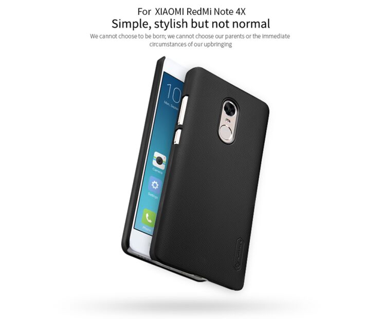 Пластиковий чохол NILLKIN Frosted Shield для Xiaomi Redmi Note 4X - Black: фото 7 з 14