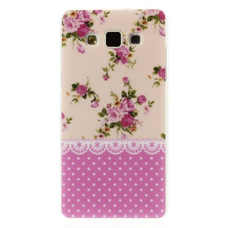 Силиконовая накладка Deexe Pretty Flowers для Samsung Galaxy A5 (A500) - Pink: фото 1 из 6