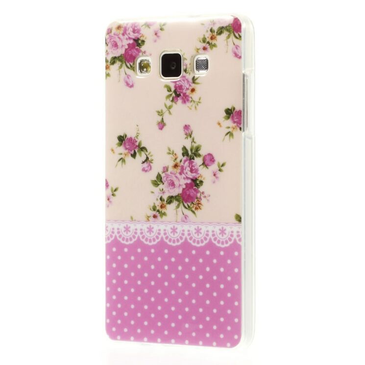 Силиконовая накладка Deexe Pretty Flowers для Samsung Galaxy A5 (A500) - Pink: фото 3 из 6