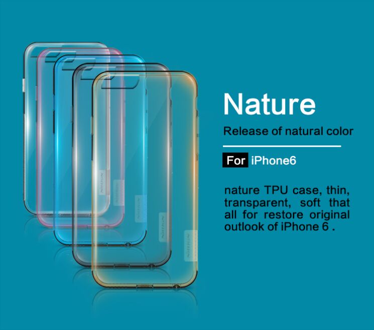 Силиконовая накладка NILLKIN Nature TPU для iPhone 6/6s - Gold: фото 6 з 14