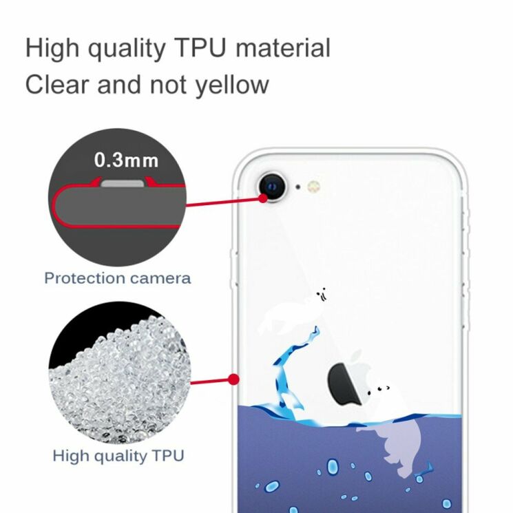 Силіконовий (TPU) чохол Deexe Pretty Glossy для Apple iPhone SE 2 / 3 (2020 / 2022) / iPhone 8 / iPhone 7 - Polar Bear: фото 3 з 5