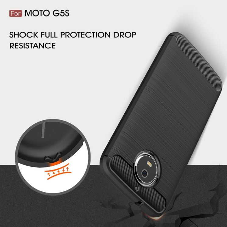 Захисний чохол UniCase Carbon для Motorola Moto G5s - Dark Blue: фото 8 з 11