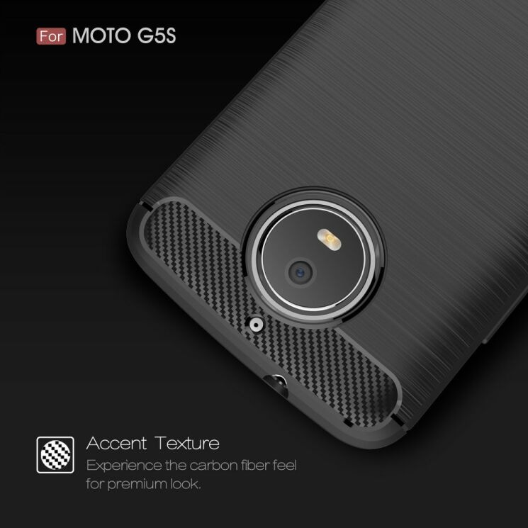 Защитный чехол UniCase Carbon для Motorola Moto G5s - Red: фото 6 из 11